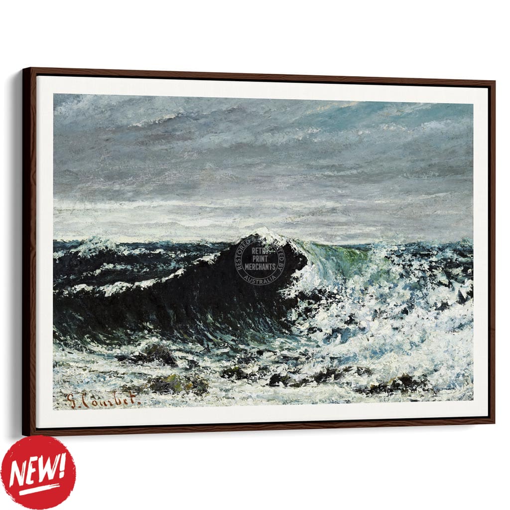 The Wave | France A3 297 X 420Mm 11.7 16.5 Inches / Canvas Floating Frame: Chocolate Oak Timber