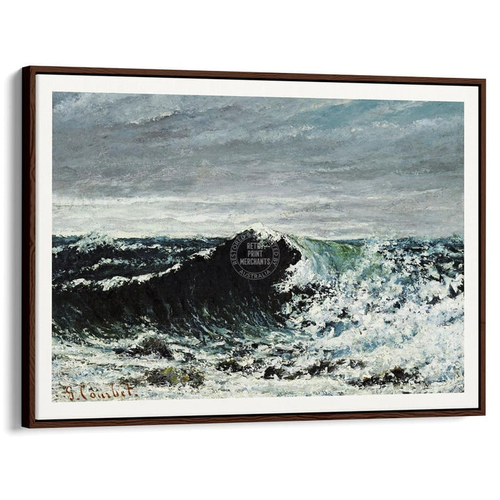 The Wave | France A3 297 X 420Mm 11.7 16.5 Inches / Canvas Floating Frame: Chocolate Oak Timber
