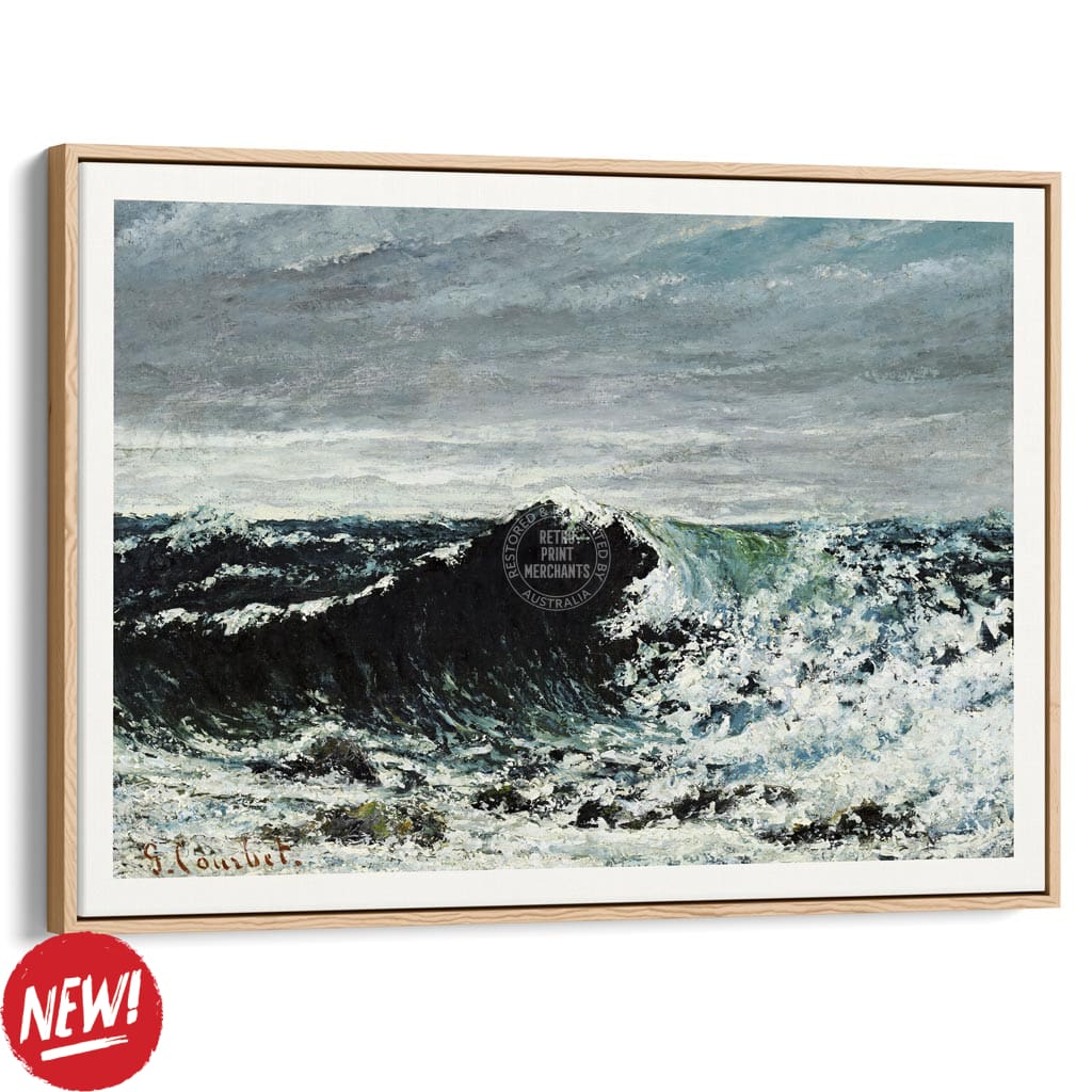 The Wave | France A3 297 X 420Mm 11.7 16.5 Inches / Canvas Floating Frame: Natural Oak Timber Print