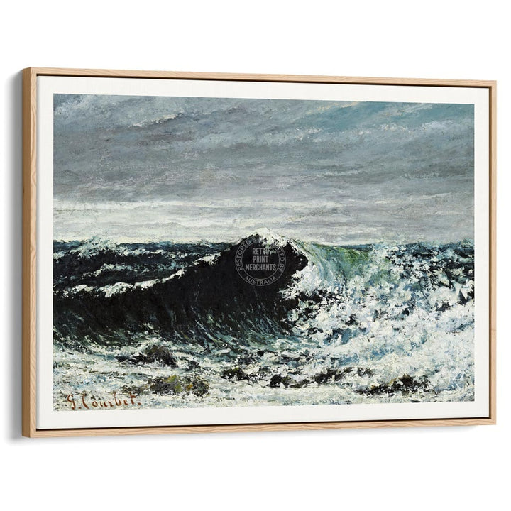 The Wave | France A3 297 X 420Mm 11.7 16.5 Inches / Canvas Floating Frame: Natural Oak Timber Print
