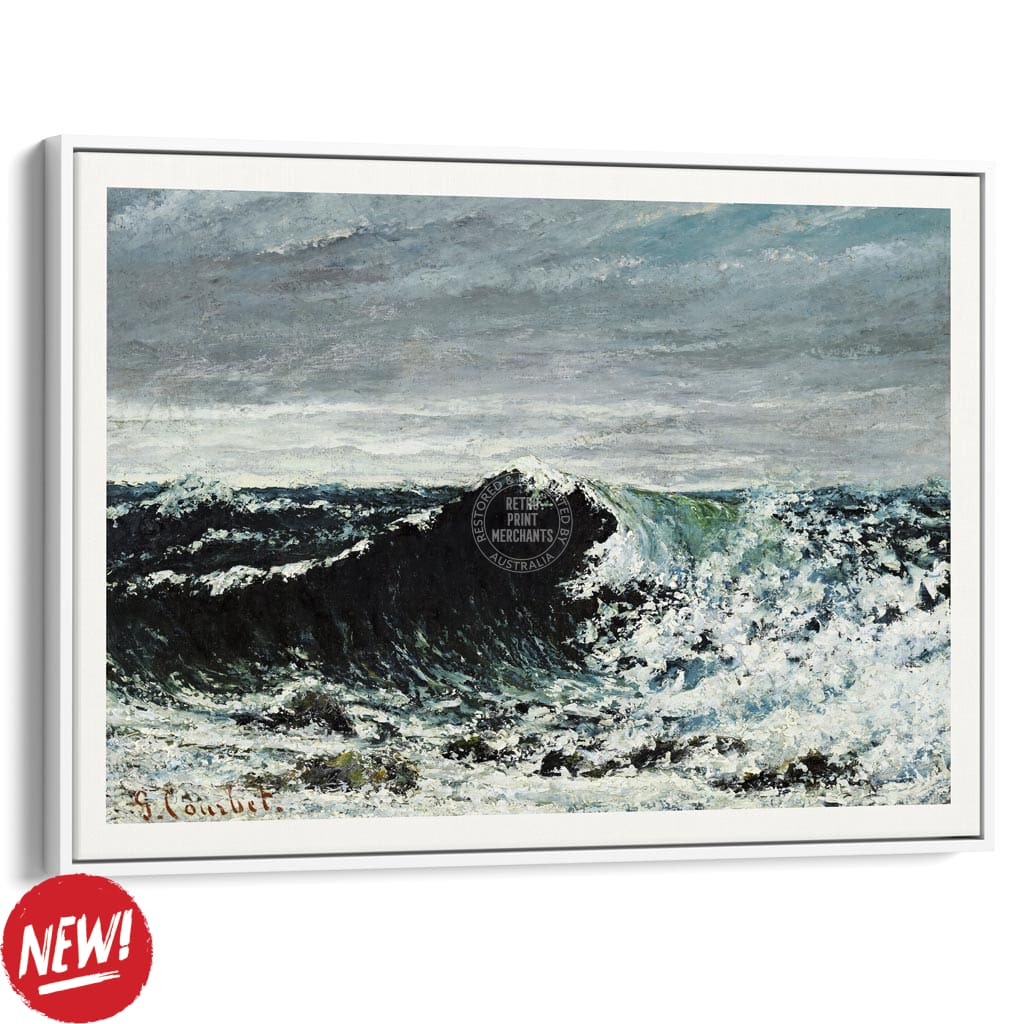 The Wave | France A3 297 X 420Mm 11.7 16.5 Inches / Canvas Floating Frame: White Timber Print Art