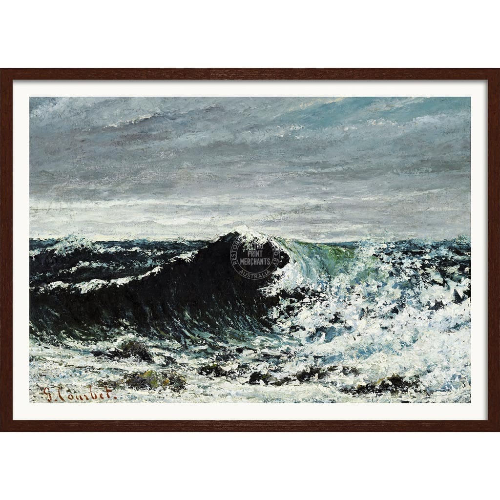 The Wave | France A3 297 X 420Mm 11.7 16.5 Inches / Framed Print: Chocolate Oak Timber Print Art