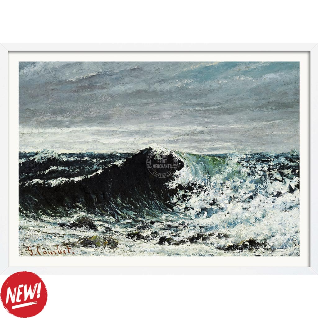 The Wave | France A3 297 X 420Mm 11.7 16.5 Inches / Framed Print: White Timber Print Art