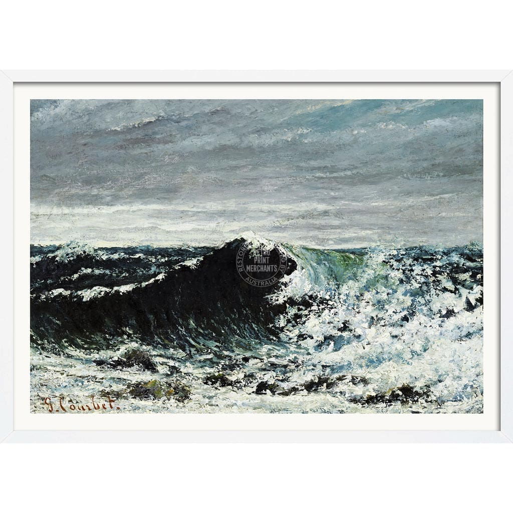 The Wave | France A3 297 X 420Mm 11.7 16.5 Inches / Framed Print: White Timber Print Art