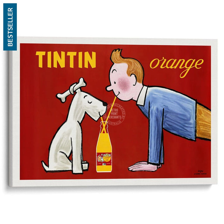 Tintin Orange Soda | France A3 297 X 420Mm 11.7 16.5 Inches / Stretched Canvas Print Art