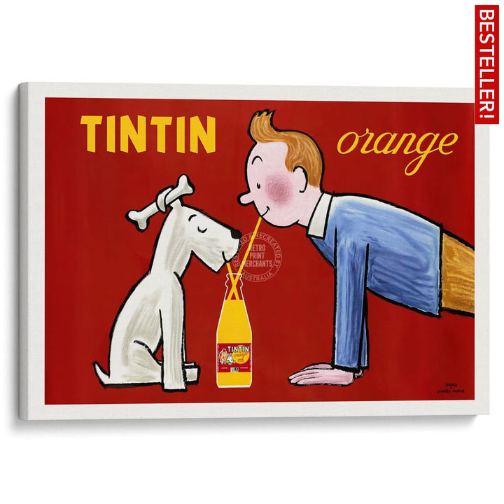 Tintin Orange Soda | France A3 297 X 420Mm 11.7 16.5 Inches / Stretched Canvas Print Art