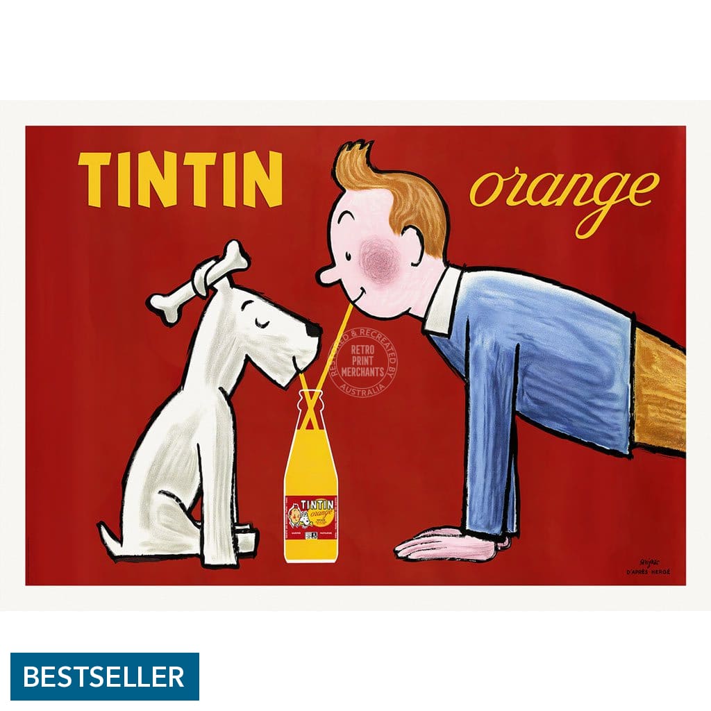 Tintin Orange Soda | France A3 297 X 420Mm 11.7 16.5 Inches / Unframed Print Art