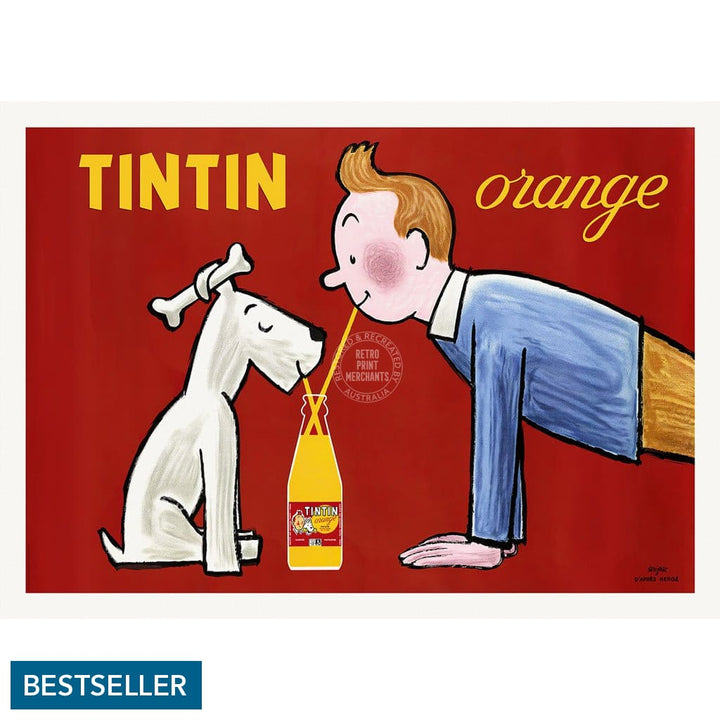 Tintin Orange Soda | France A3 297 X 420Mm 11.7 16.5 Inches / Unframed Print Art