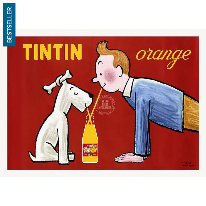 Tintin Orange Soda | France A3 297 X 420Mm 11.7 16.5 Inches / Unframed Print Art