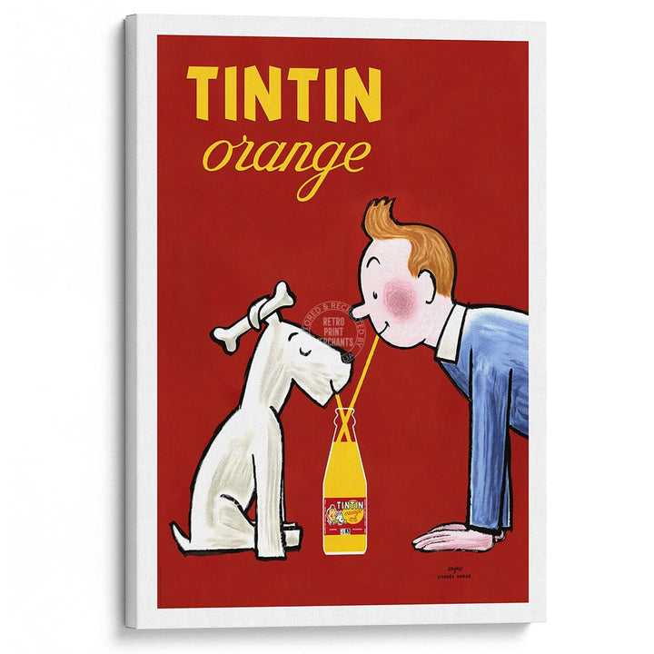 Tintin Orange Soda Vertical | France A3 297 X 420Mm 11.7 16.5 Inches / Stretched Canvas Print Art