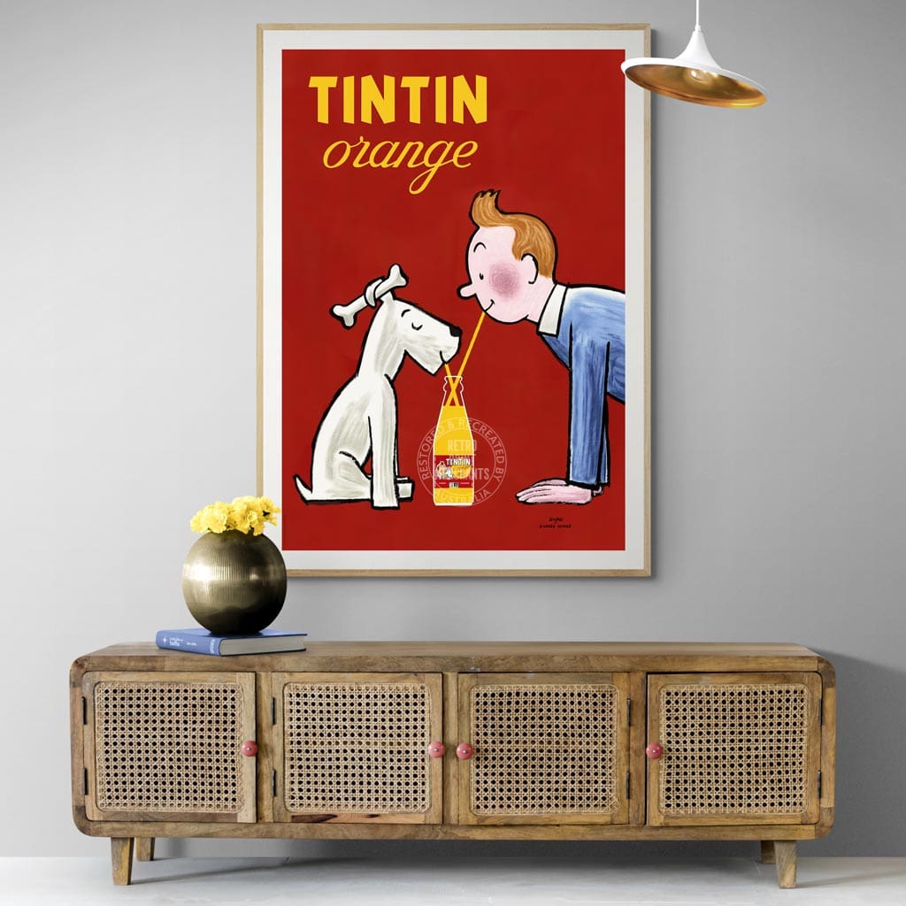 Tintin Orange Soda Vertical | France Print Art