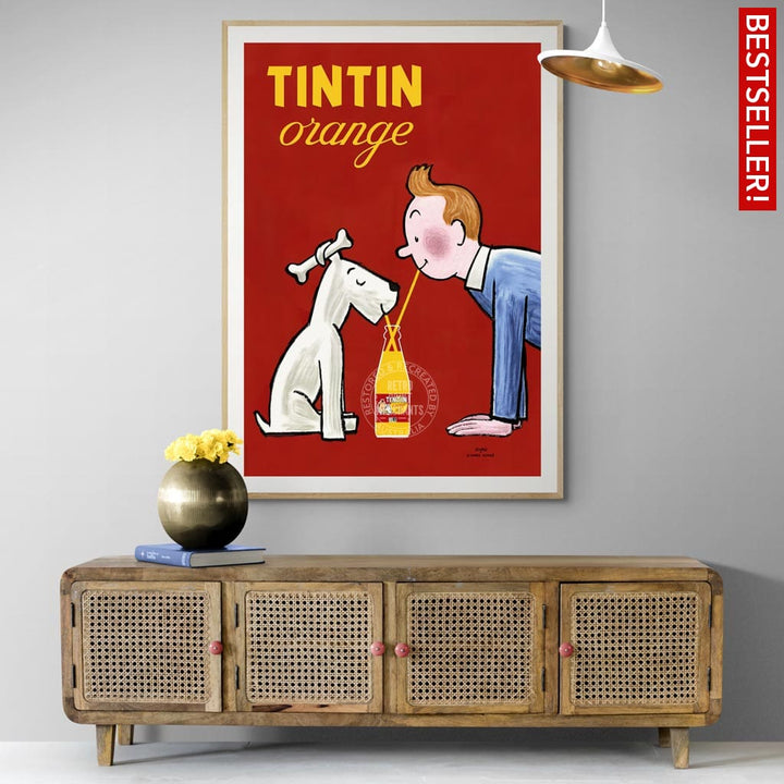 Tintin Orange Soda Vertical | France Print Art
