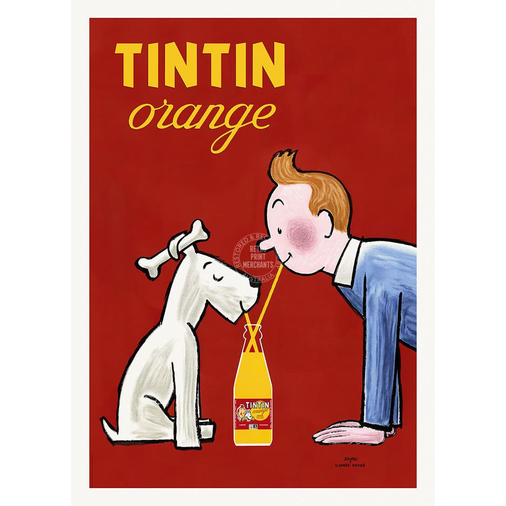 Tintin Orange Soda Vertical | France A3 297 X 420Mm 11.7 16.5 Inches / Unframed Print Art