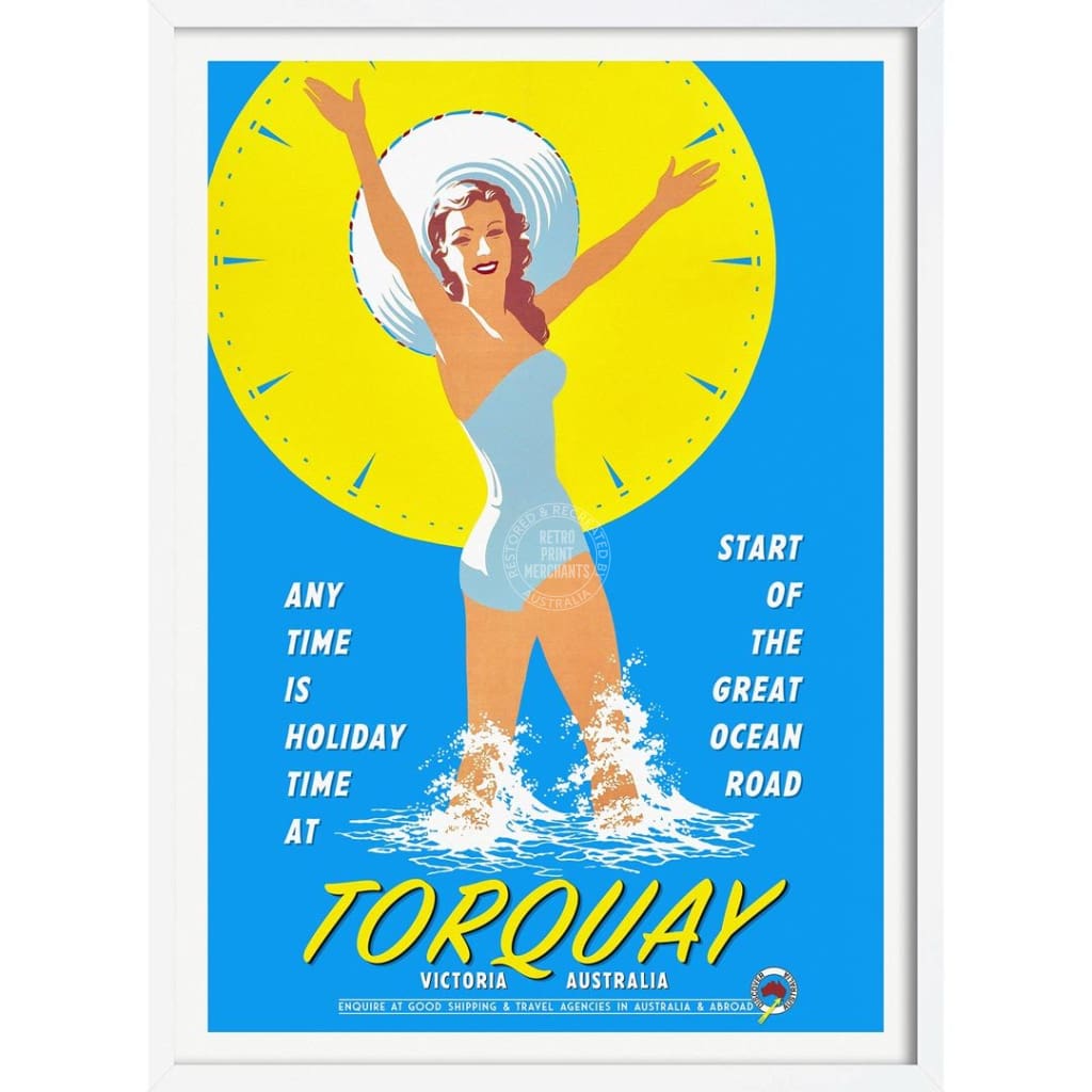 Torquay | Australia 422Mm X 295Mm 16.6 11.6 A3 / White Print Art