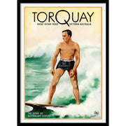 Torquay Surfer | Australia 422Mm X 295Mm 16.6 11.6 A3 / Black Print Art