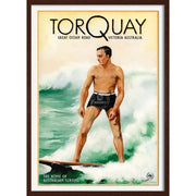 Torquay Surfer | Australia 422Mm X 295Mm 16.6 11.6 A3 / Dark Oak Print Art