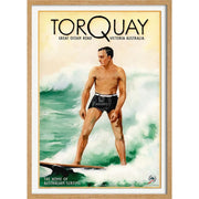 Torquay Surfer | Australia 422Mm X 295Mm 16.6 11.6 A3 / Natural Oak Print Art
