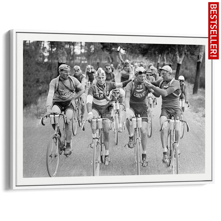 Tour De France 1927 | A3 297 X 420Mm 11.7 16.5 Inches / Canvas Floating Frame - White Timber Print