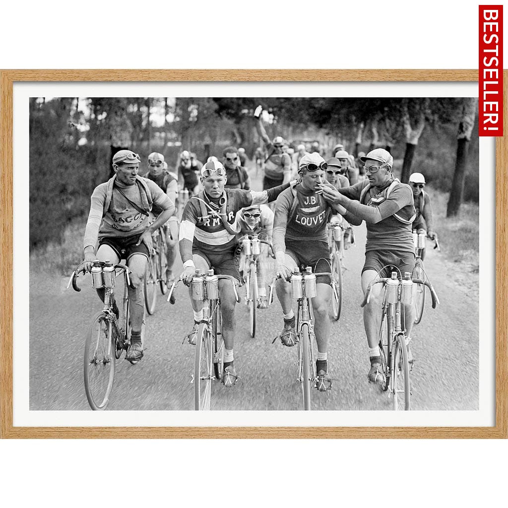 Tour De France 1927 | A3 297 X 420Mm 11.7 16.5 Inches / Framed Print - Natural Oak Timber Art