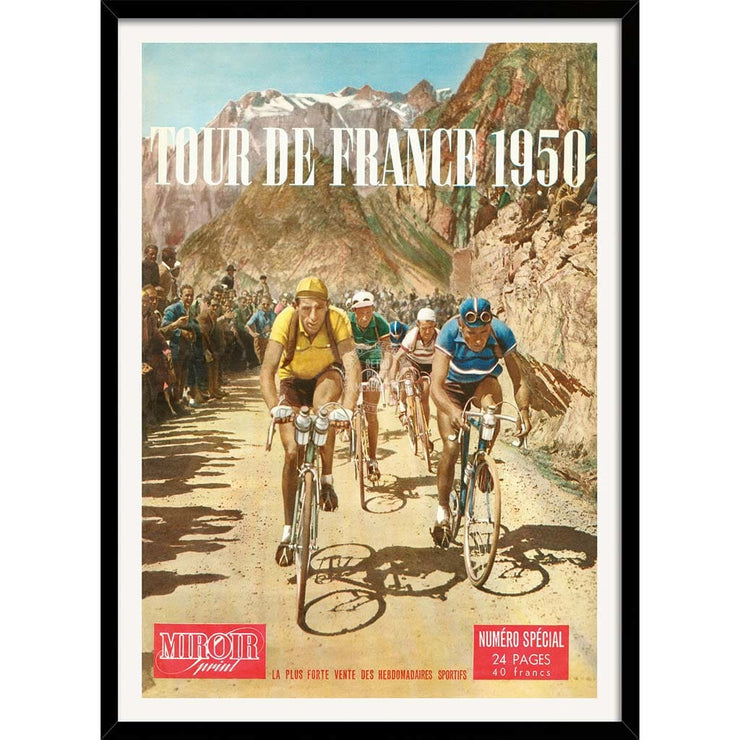 Tour De France 1950 | 422Mm X 295Mm 16.6 11.6 A3 / Black Print Art
