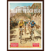 Tour De France 1950 | 422Mm X 295Mm 16.6 11.6 A3 / Dark Oak Print Art