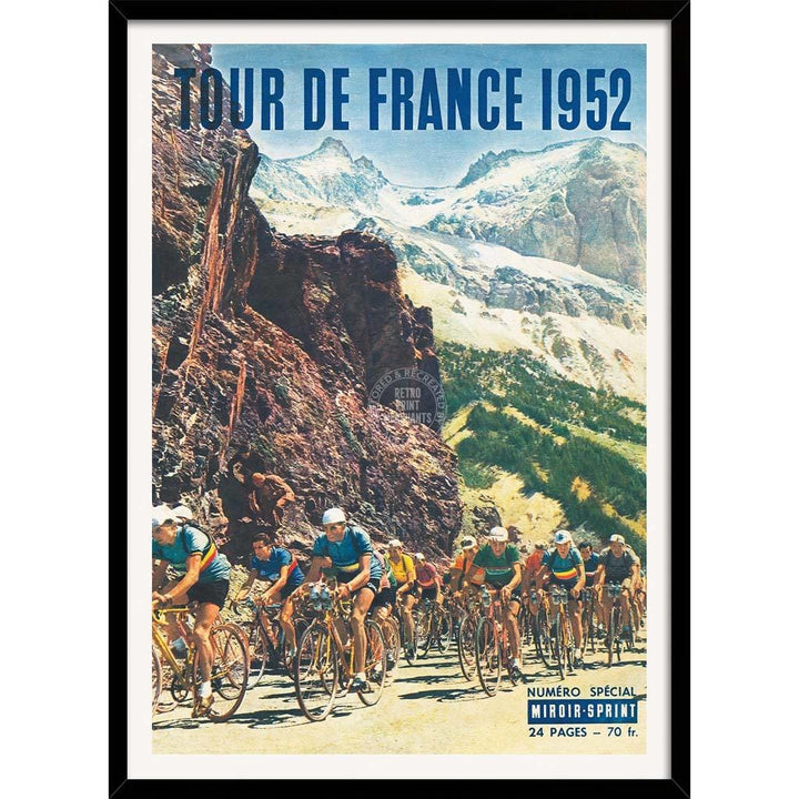 Tour De France 1952 | 422Mm X 295Mm 16.6 11.6 A3 / Black Print Art
