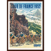 Tour De France 1952 | 422Mm X 295Mm 16.6 11.6 A3 / Dark Oak Print Art