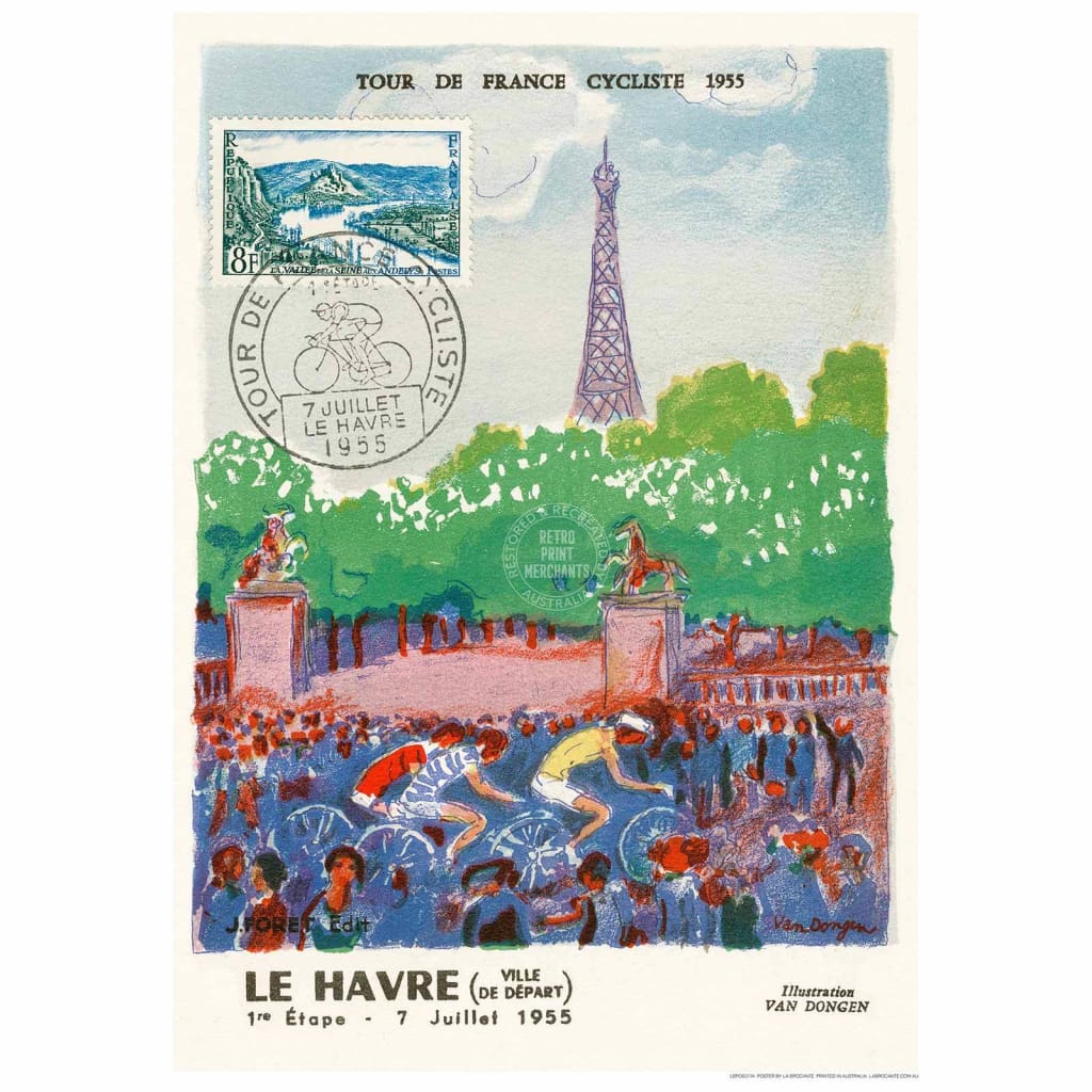 Tour De France 1955 | 422Mm X 295Mm 16.6 11.6 A3 / Unframed Print Art