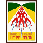Tour De France Le Peloton | A4 210 X 297Mm 8.3 11.7 Inches / Framed Print: Chocolate Oak Timber