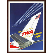 Twa Airlines | Usa 422Mm X 295Mm 16.6 11.6 A3 / Dark Oak Print Art