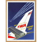 Twa Airlines | Usa 422Mm X 295Mm 16.6 11.6 A3 / Natural Oak Print Art