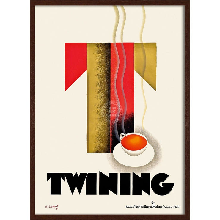 Twining Tea 1930 | France 422Mm X 295Mm 16.6 11.6 A3 / Dark Oak Print Art