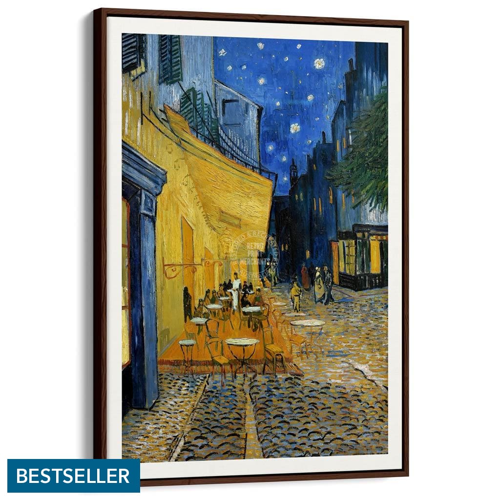 Van Gogh Cafe Terrace At Night | France A3 297 X 420Mm 11.7 16.5 Inches / Canvas Floating Frame -