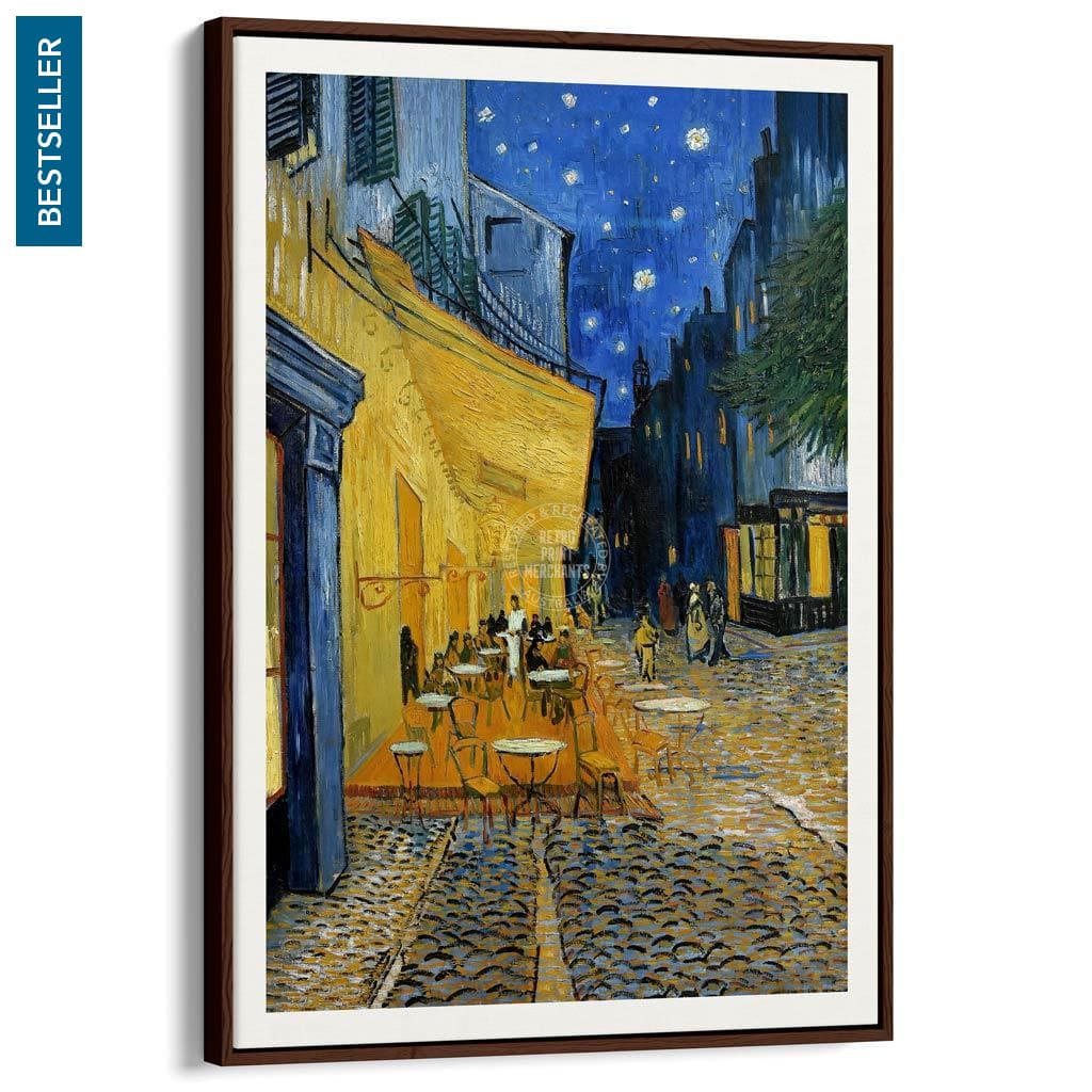 Van Gogh Cafe Terrace At Night | France A3 297 X 420Mm 11.7 16.5 Inches / Canvas Floating Frame -