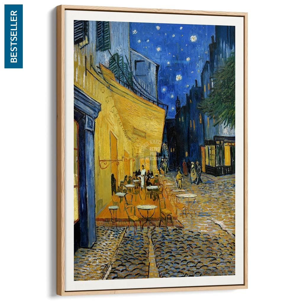 Van Gogh Cafe Terrace At Night | France A3 297 X 420Mm 11.7 16.5 Inches / Canvas Floating Frame -