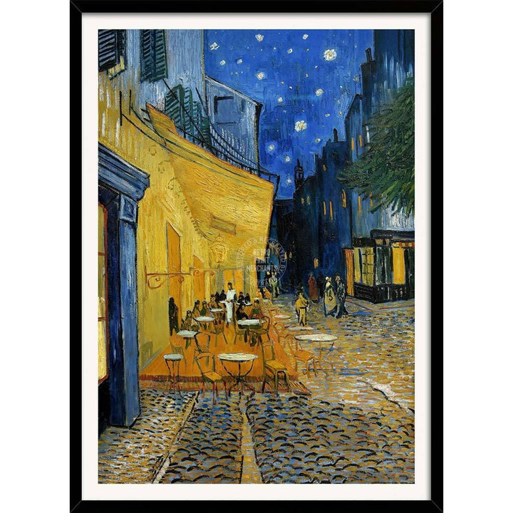 Van Gogh Cafe Terrace At Night | France A3 297 X 420Mm 11.7 16.5 Inches / Framed Print - Black