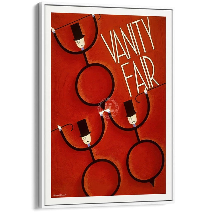Vanity Fair | United States A4 210 X 297Mm 8.3 11.7 Inches / Canvas Floating Frame: White Timber