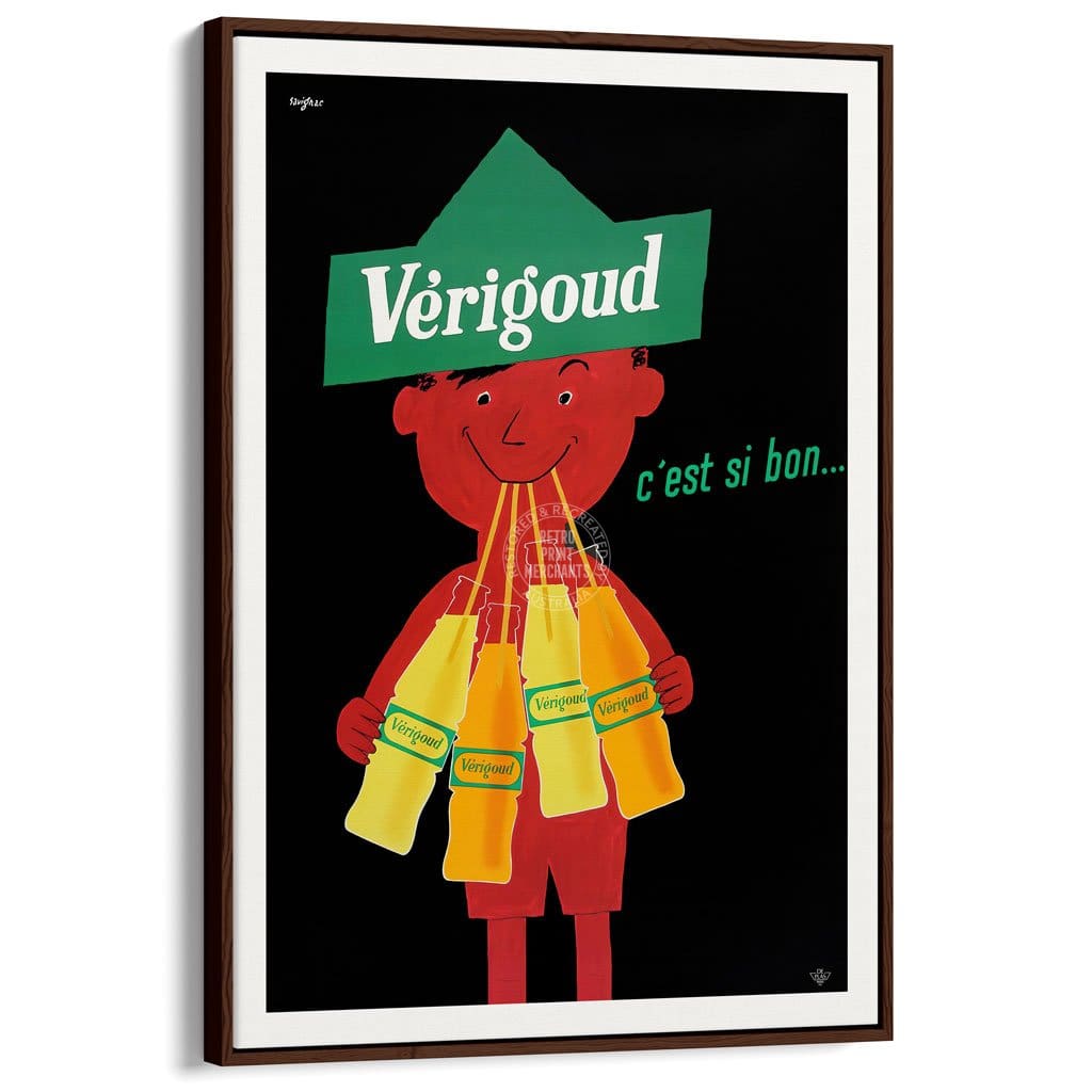 Verigoud | France A3 297 X 420Mm 11.7 16.5 Inches / Canvas Floating Frame - Dark Oak Timber Print