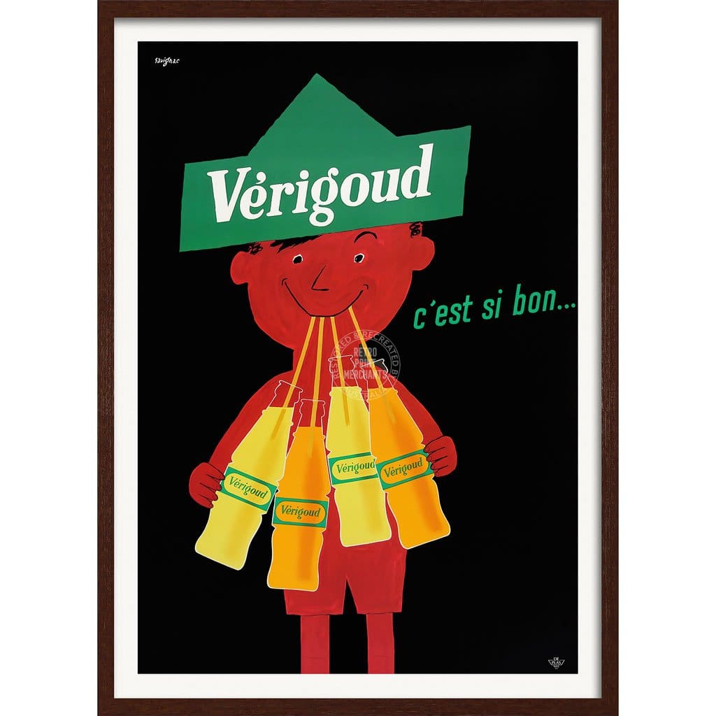 Verigoud | France A3 297 X 420Mm 11.7 16.5 Inches / Framed Print - Dark Oak Timber Art