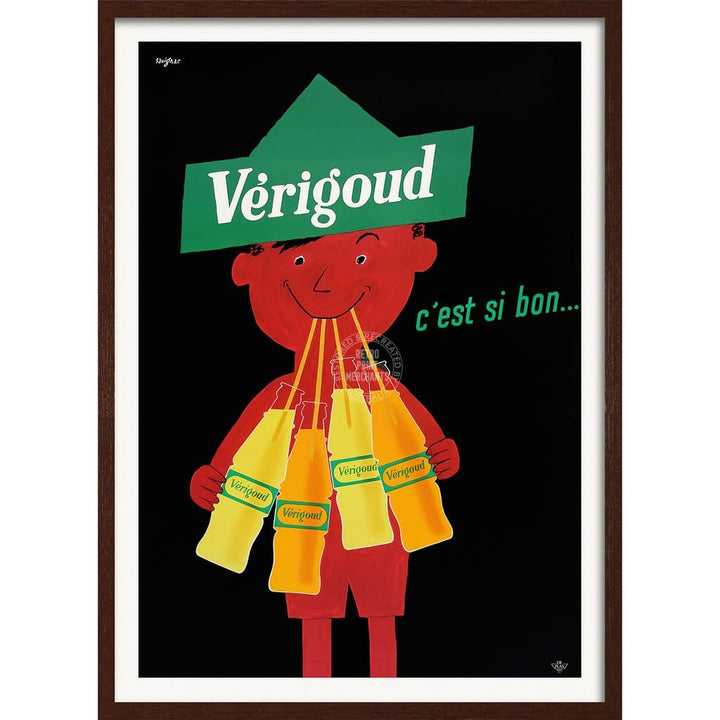 Verigoud | France A3 297 X 420Mm 11.7 16.5 Inches / Framed Print - Dark Oak Timber Art