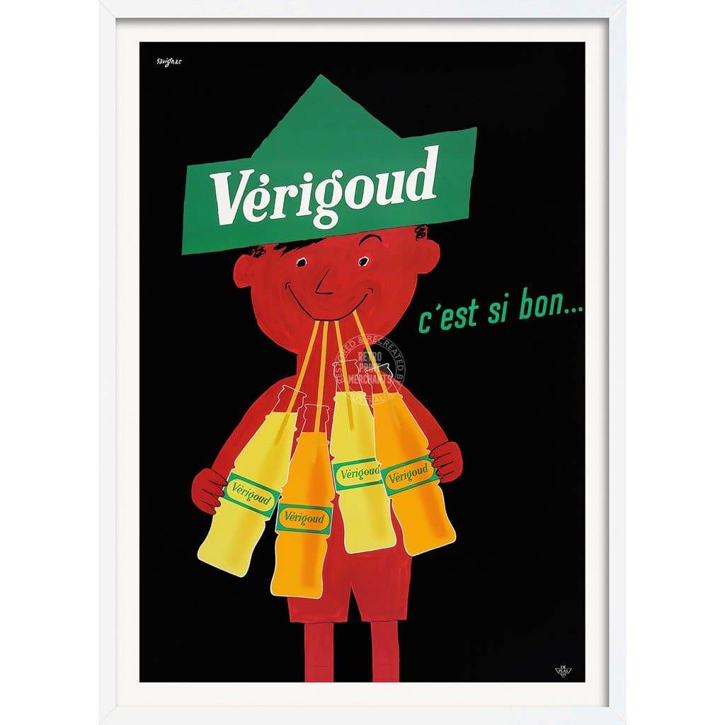 Verigoud | France A3 297 X 420Mm 11.7 16.5 Inches / Framed Print - White Timber Art