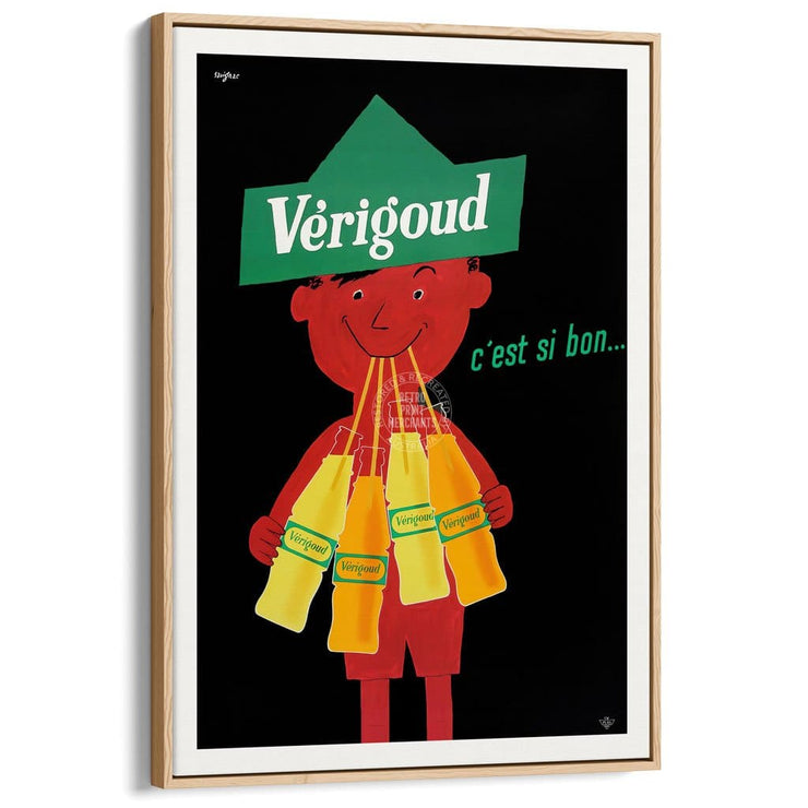 Verigoud | France A3 297 X 420Mm 11.7 16.5 Inches / Canvas Floating Frame - Natural Oak Timber Print