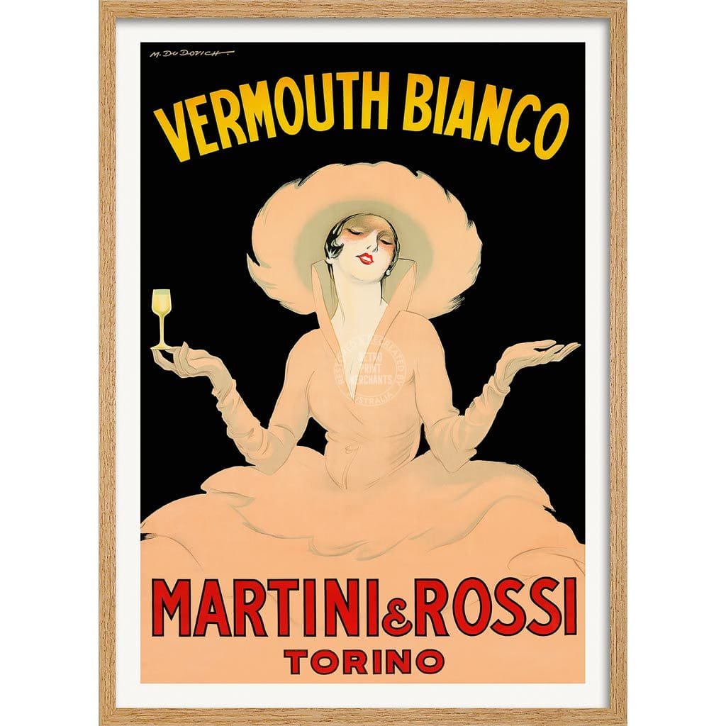 Vermouth Bianco | Italy A3 297 X 420Mm 11.7 16.5 Inches / Framed Print - Natural Oak Timber Art