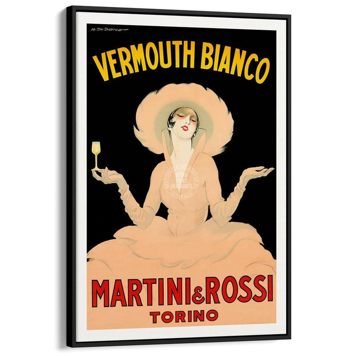 Vermouth Bianco | Italy A3 297 X 420Mm 11.7 16.5 Inches / Canvas Floating Frame - Black Timber Print