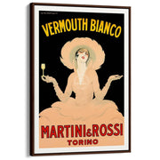 Vermouth Bianco | Italy A3 297 X 420Mm 11.7 16.5 Inches / Canvas Floating Frame - Dark Oak Timber