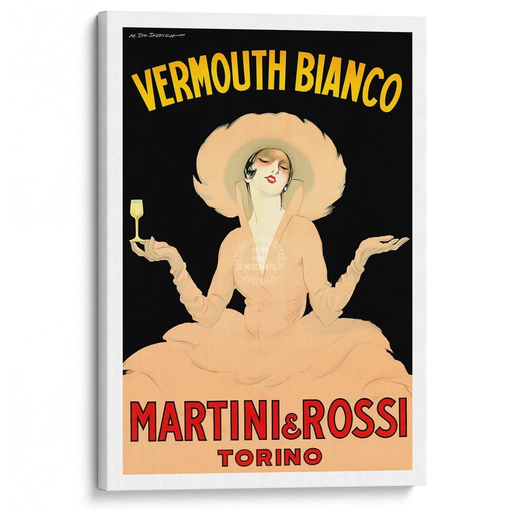Vermouth Bianco | Italy A3 297 X 420Mm 11.7 16.5 Inches / Stretched Canvas Print Art