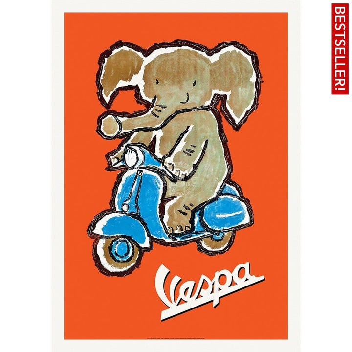 Vespa Elephant | Italy A3 297 X 420Mm 11.7 16.5 Inches / Unframed Print Art