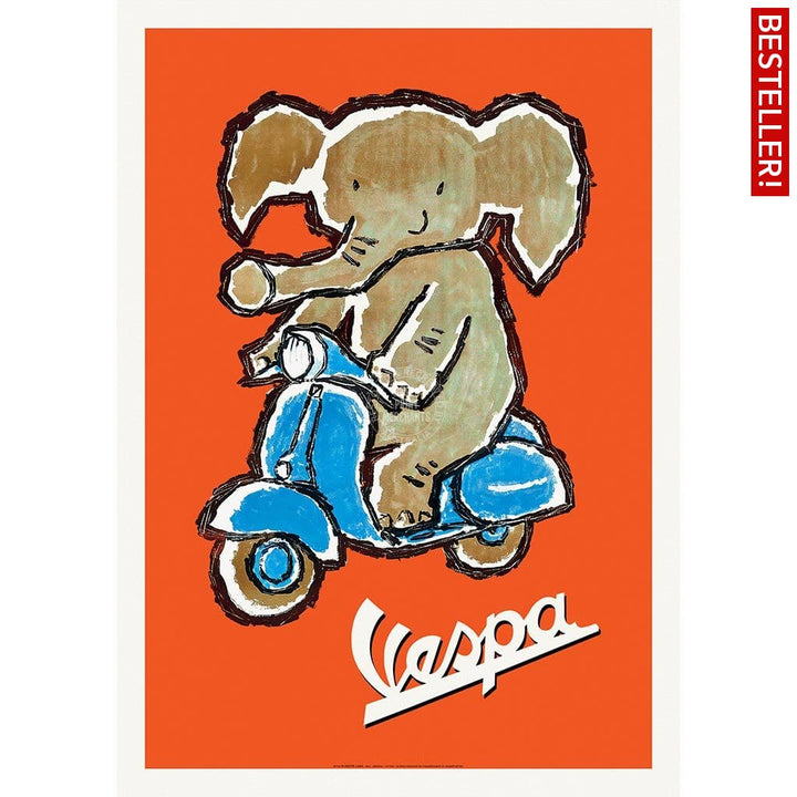 Vespa Elephant | Italy A3 297 X 420Mm 11.7 16.5 Inches / Unframed Print Art