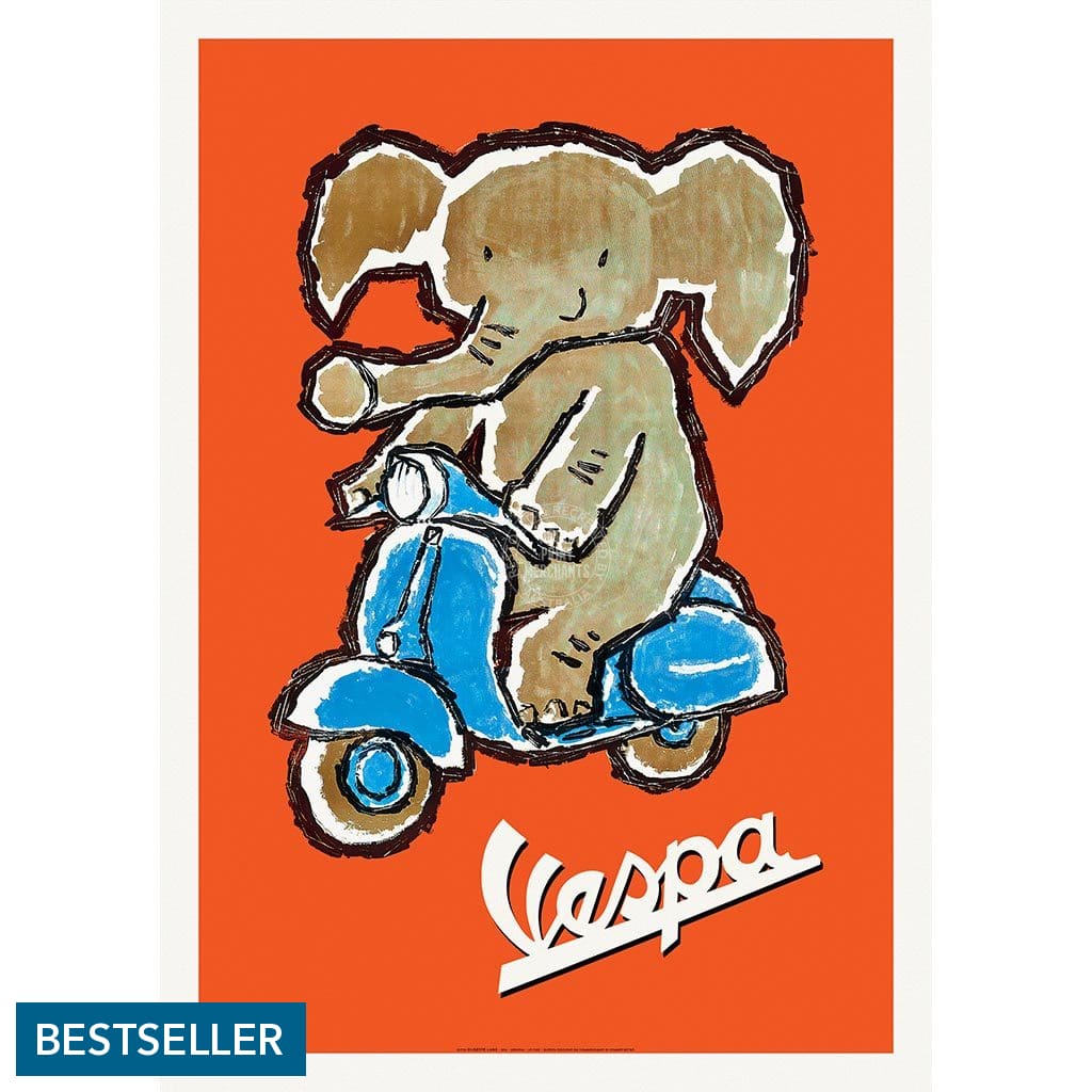 Vespa Elephant | Italy A3 297 X 420Mm 11.7 16.5 Inches / Unframed Print Art