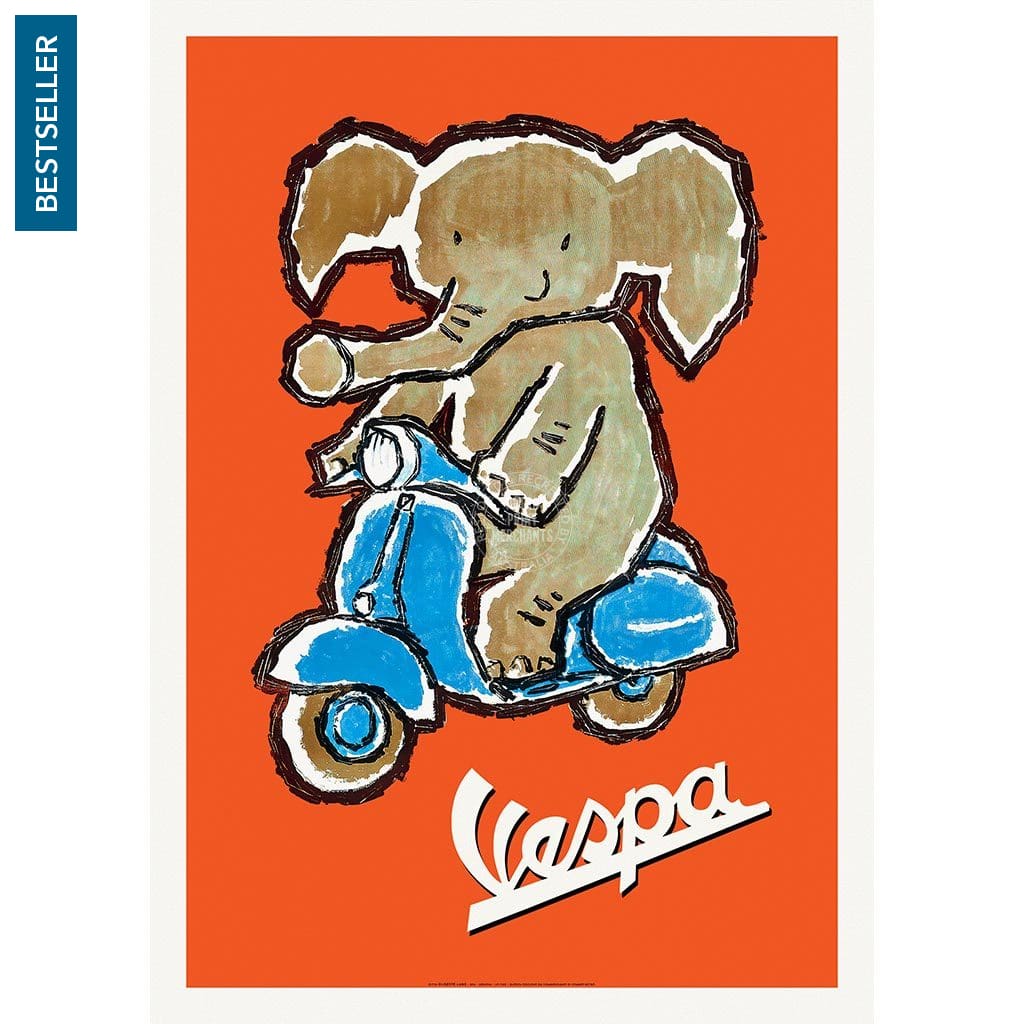 Vespa Elephant | Italy A3 297 X 420Mm 11.7 16.5 Inches / Unframed Print Art